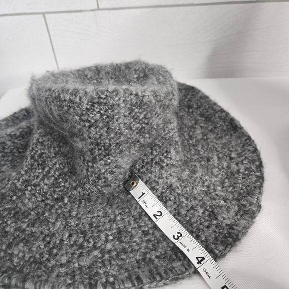 Wooden Ships Paola Buendia Bucket Hat Anthropologie Gray Knit Mohair Boho - Picture 6 of 7